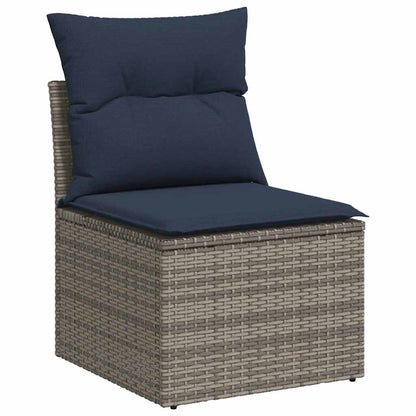 Set Divani Giardino 8 pz con Cuscini Grigio Polyrattan