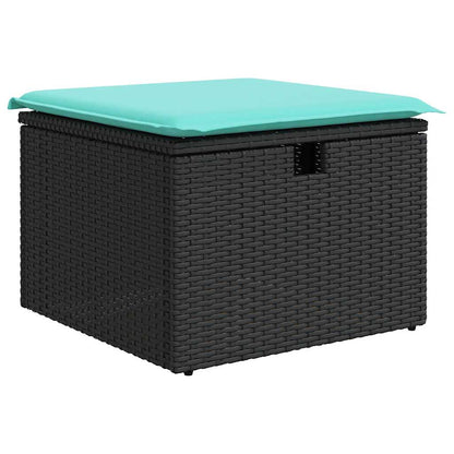 Set Divano Giardino 6 pz con Cuscini Marrone Polyrattan Acacia
