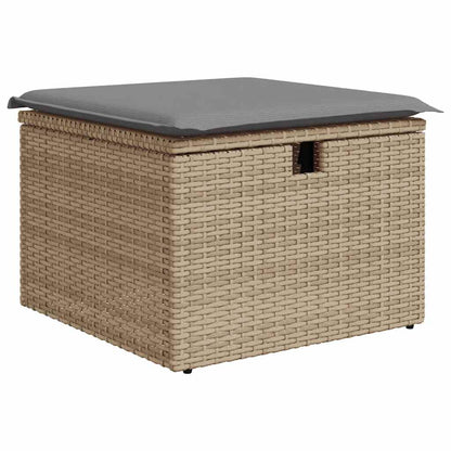 Set Divano da Giardino 6 pz con Cuscini Beige Polyrattan Acacia