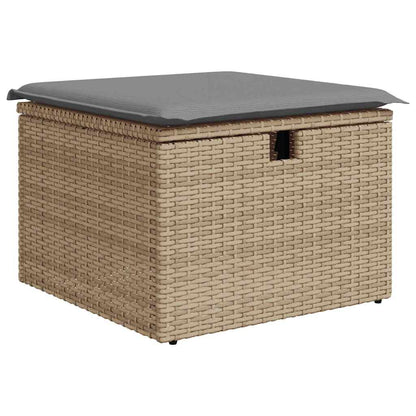 Set Divano da Giardino 6 pz con Cuscini Beige Polyrattan Acacia