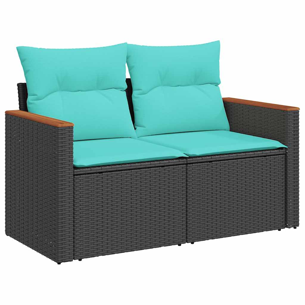 Set Divani Giardino 7 pz con Cuscini Marrone Polyrattan Acacia