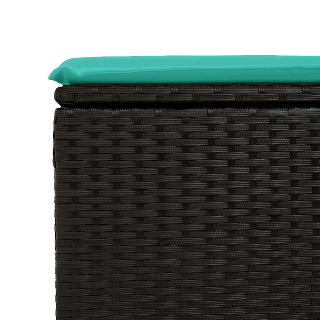 Set Divani da Giardino con Cuscini 2 pz Nero Polyrattan Acacia