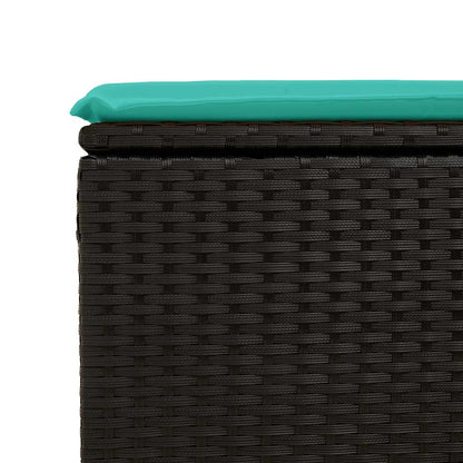 Set Divani da Giardino con Cuscini 2 pz Nero Polyrattan Acacia