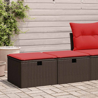 Set Divano Giardino 4 pz con Cuscini Marrone Polyrattan Acacia