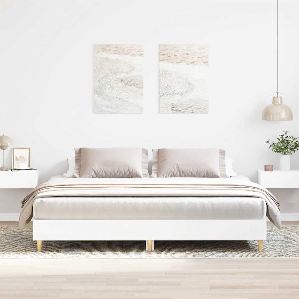 Giroletto senza Materasso Bianco 200x200 cm Legno Multistrato