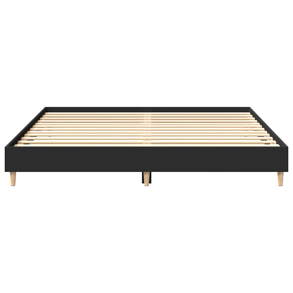 Giroletto senza Materasso Nero 200x200 cm in Legno Multistrato
