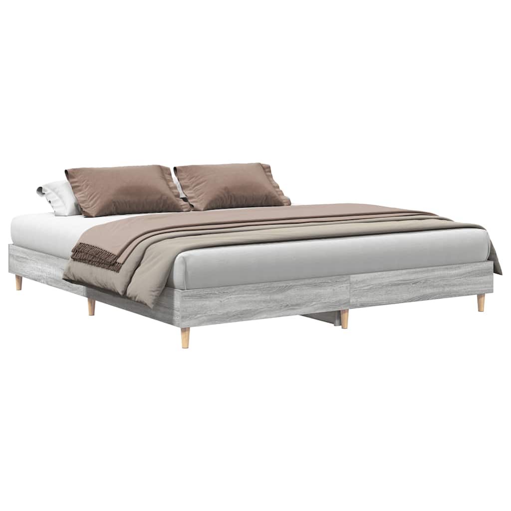 Giroletto senza Materasso Grigio Sonoma 200x200cm in Truciolato