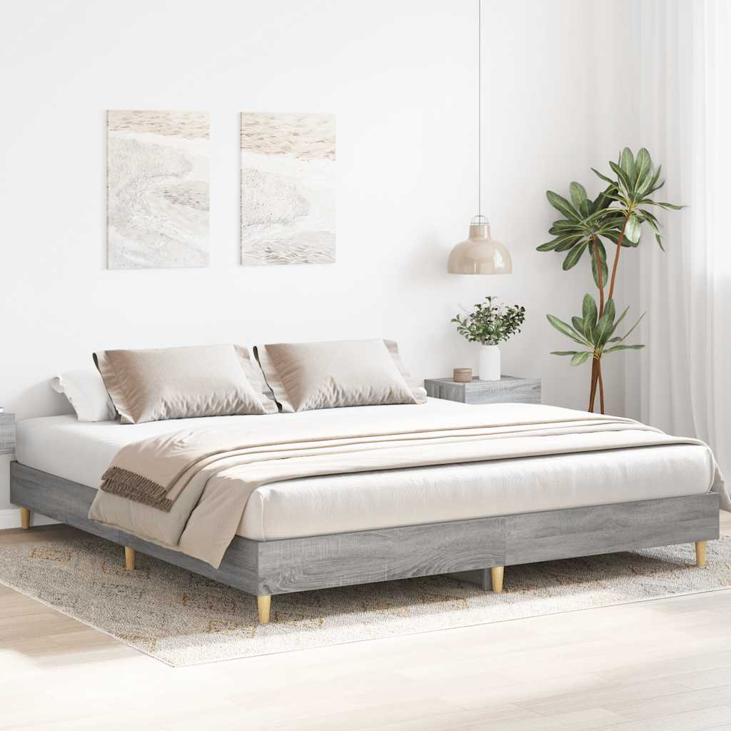 Giroletto senza Materasso Grigio Sonoma 200x200cm in Truciolato