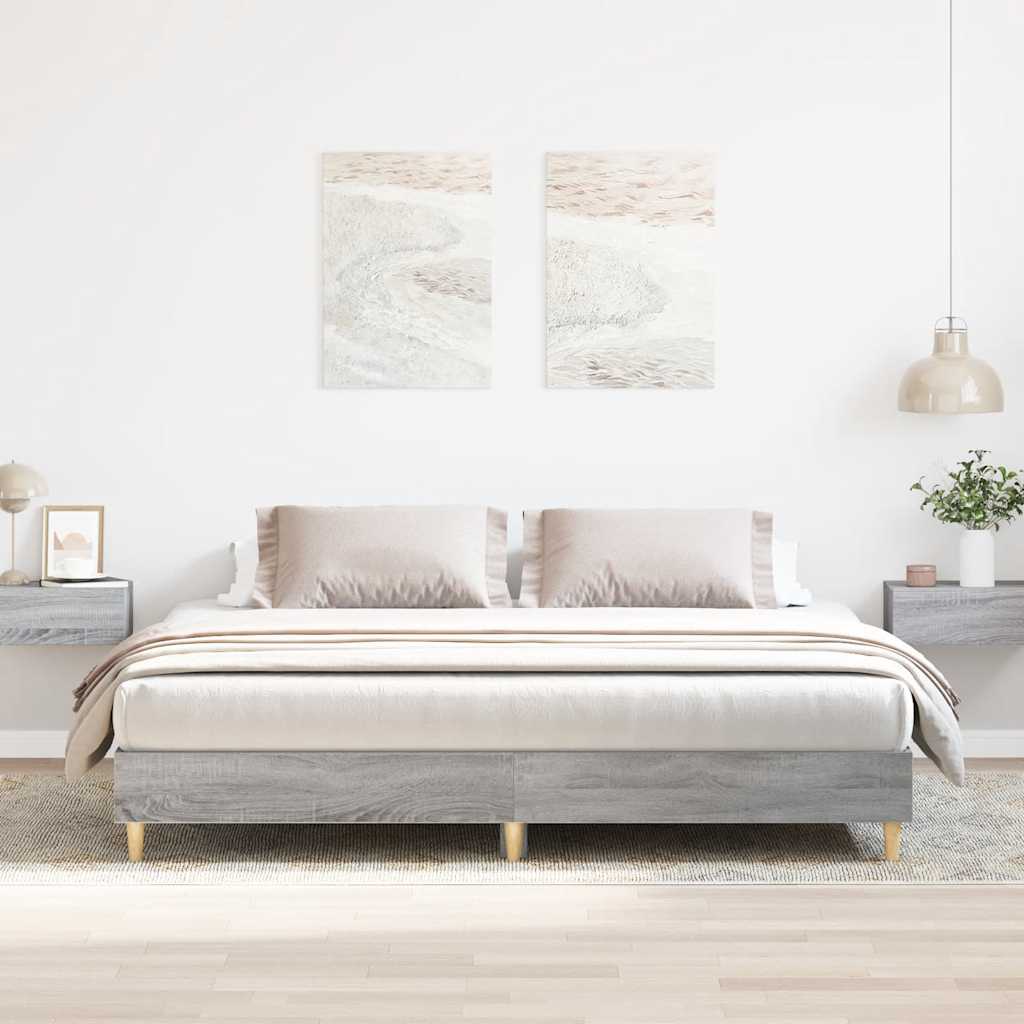 Giroletto senza Materasso Grigio Sonoma 200x200cm in Truciolato
