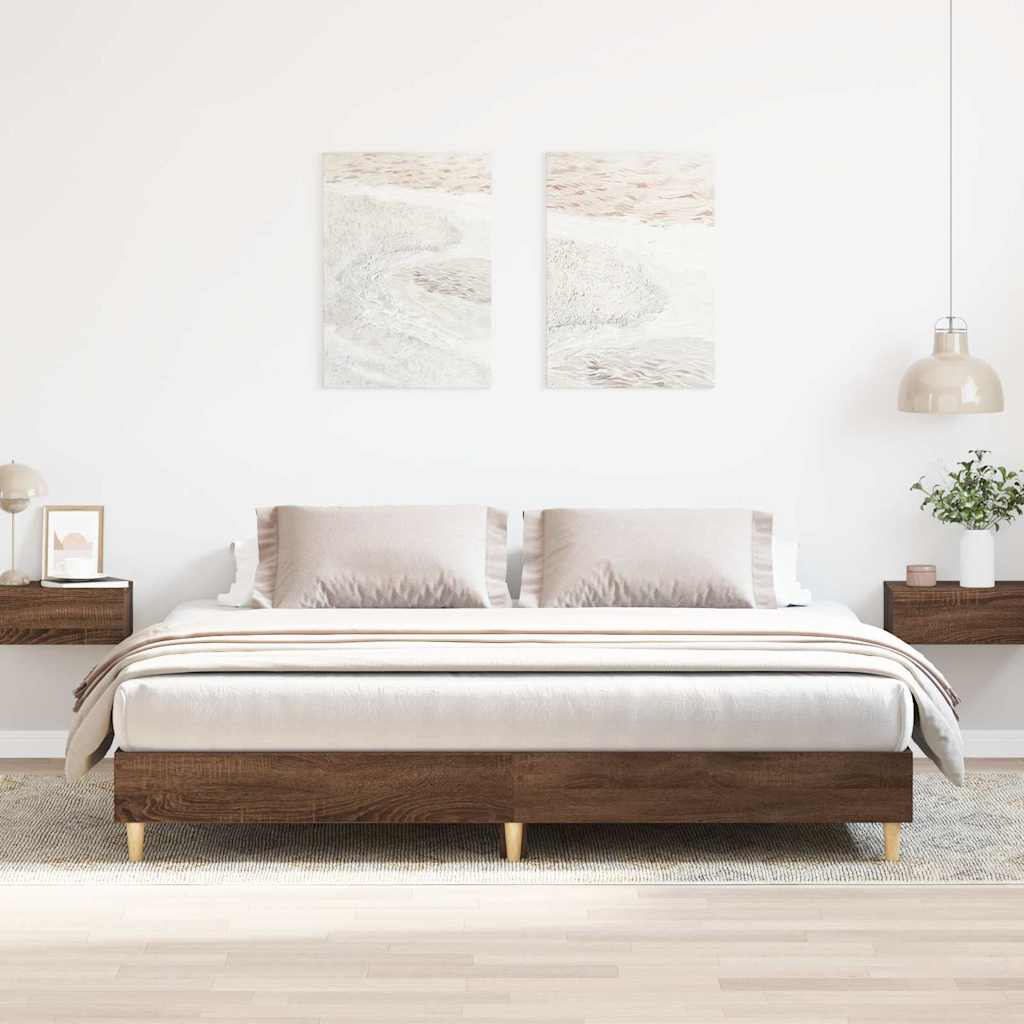Giroletto senza Materasso Rovere Marrone 200x200 cm Truciolato