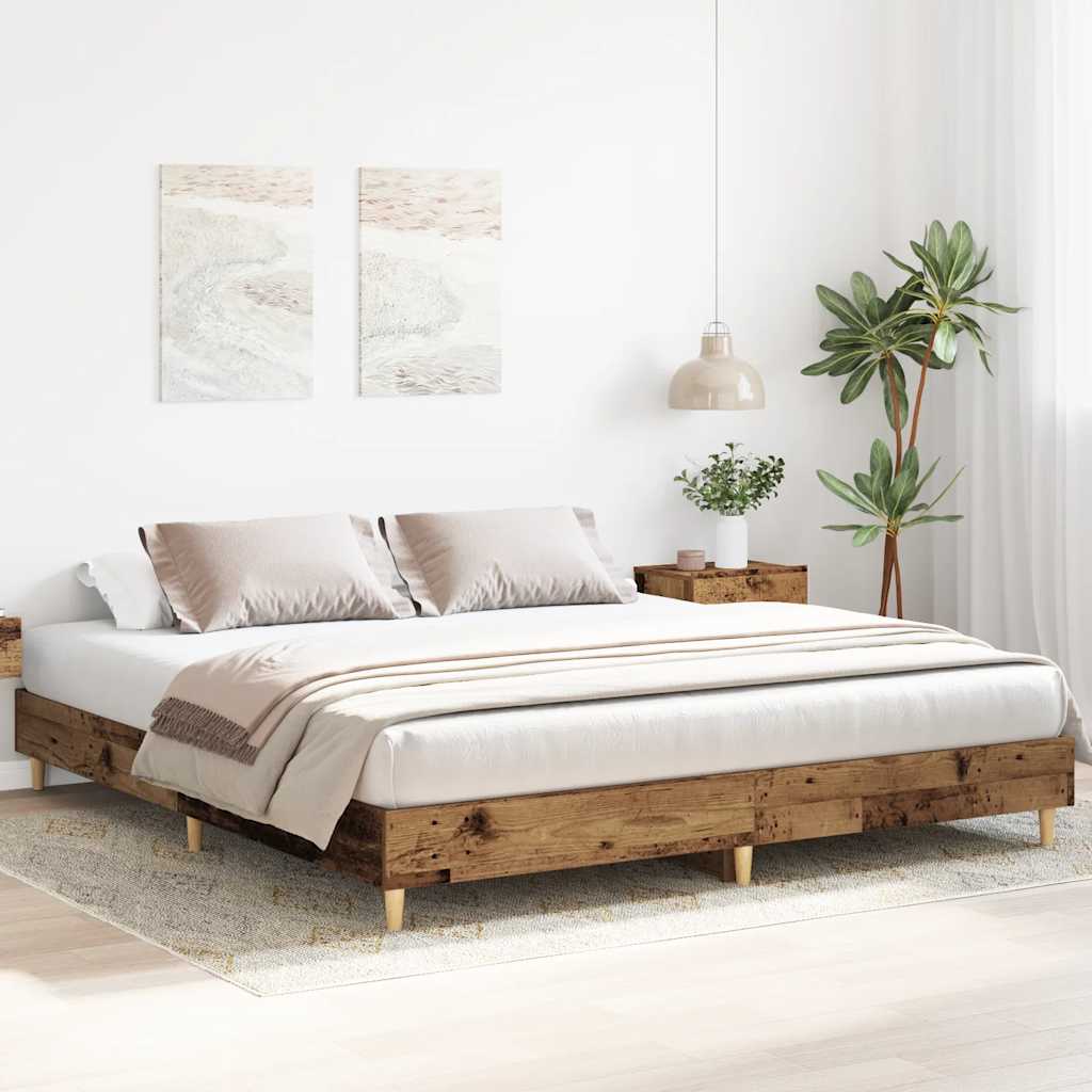 Giroletto senza Materasso Legno Antico 200x200 cm in Truciolato