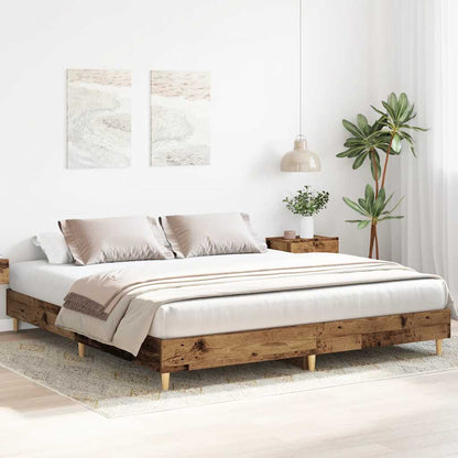 Giroletto senza Materasso Legno Antico 200x200 cm in Truciolato