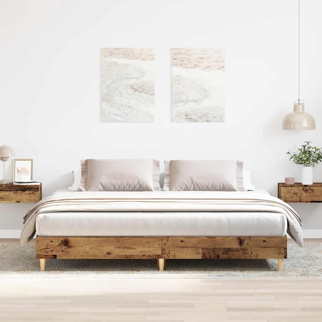 Giroletto senza Materasso Legno Antico 200x200 cm in Truciolato