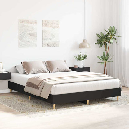 Giroletto senza Materasso Nero 150x200 cm in Legno Multistrato