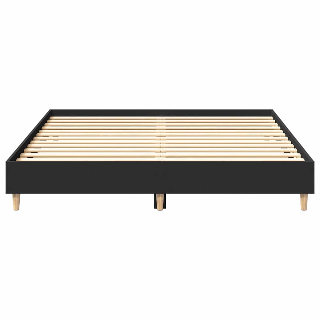 Giroletto senza Materasso Nero 150x200 cm in Legno Multistrato