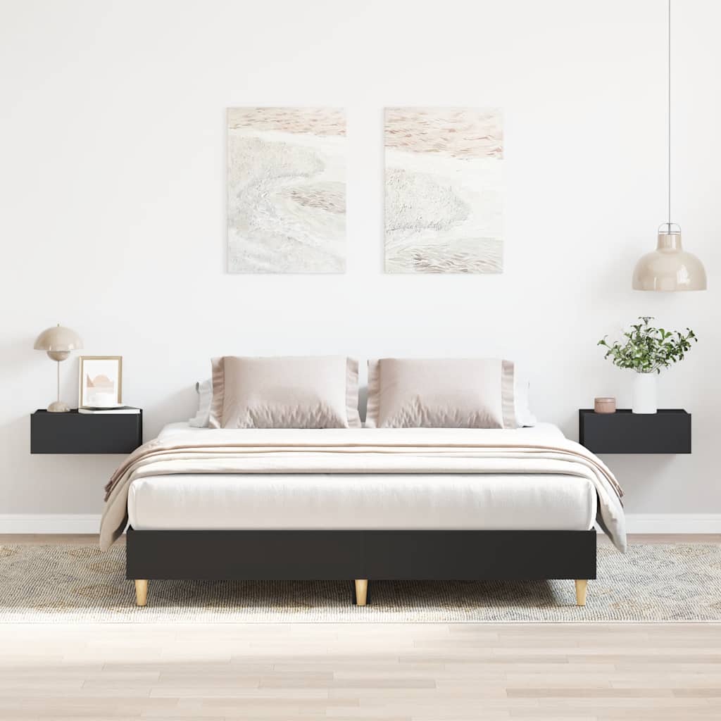 Giroletto senza Materasso Nero 150x200 cm in Legno Multistrato