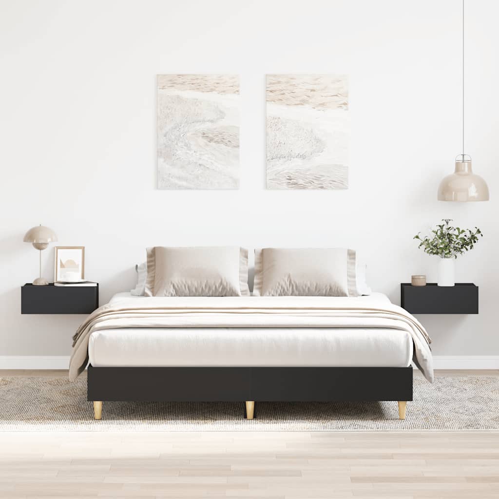 Giroletto senza Materasso Nero 140x200 cm in Legno Multistrato