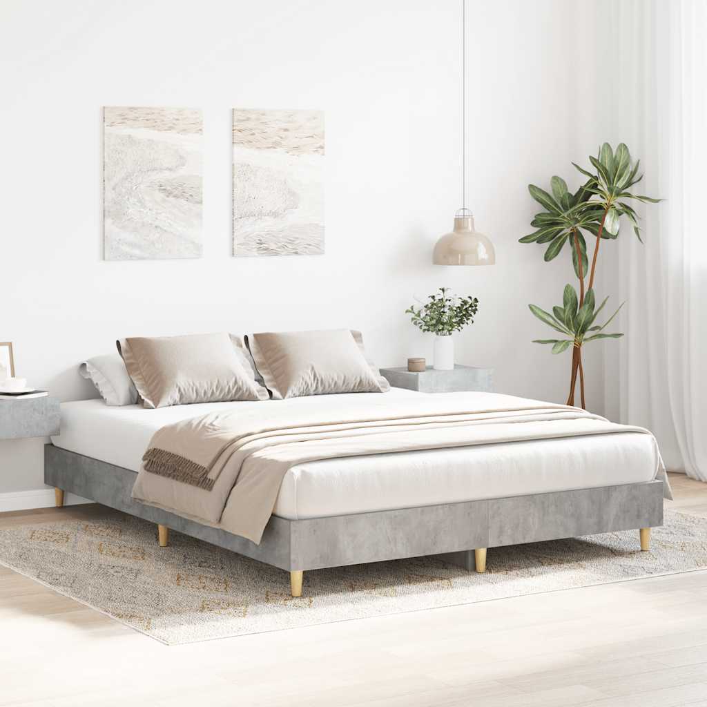 Giroletto senza Materasso Grigio Cemento 140x200 cm Truciolato