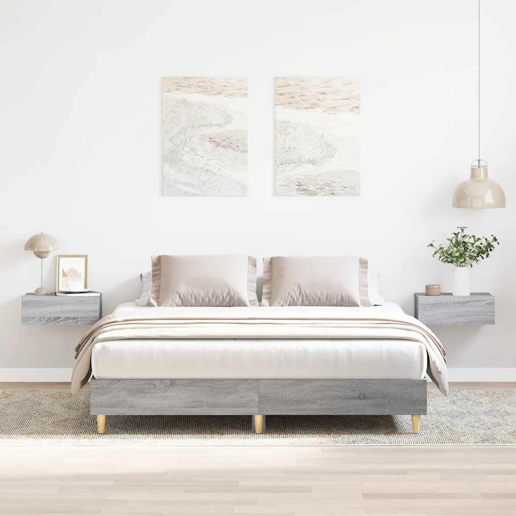 Giroletto senza Materasso Grigio Sonoma 140x200 cm Truciolato