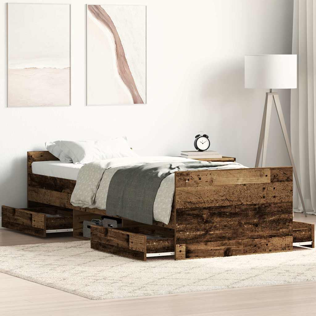 Giroletto senza Materasso Legno Antico 100x200cm in Truciolato