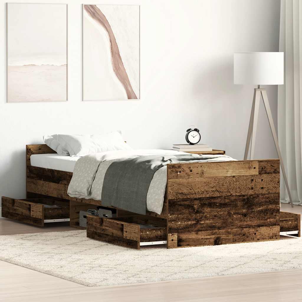 Giroletto senza Materasso Legno Antico 90x190cm in Truciolato