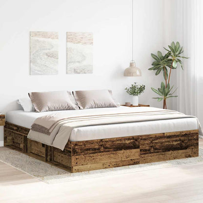 Giroletto senza Materasso Legno Antico 200x200 cm in Truciolato