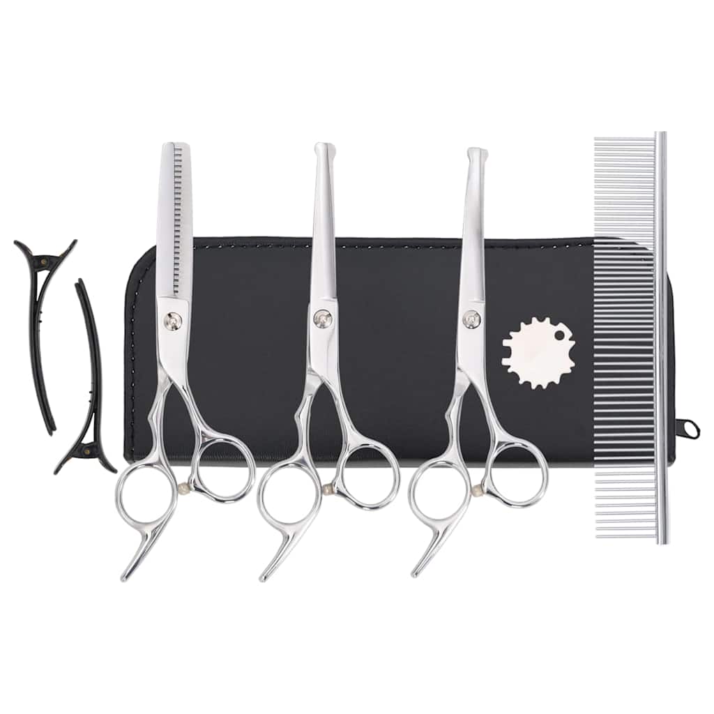 Set Forbici da Toelettatura Cani 7 pz in Acciaio Inossidabile