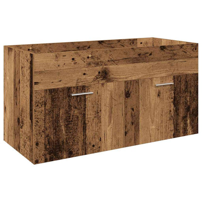 Mobile Bagno Lavabo Integrato Legno Antico in Legno Multistrato