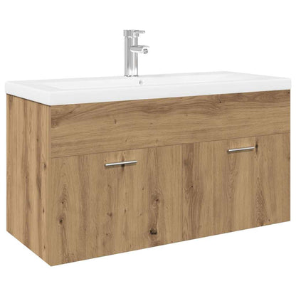 Mobile Bagno Lavabo Integrato Rovere Artigianale in Truciolato
