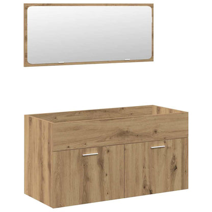 Set Mobili da Bagno 5 pz Rovere Artigianale Legno Multistrato