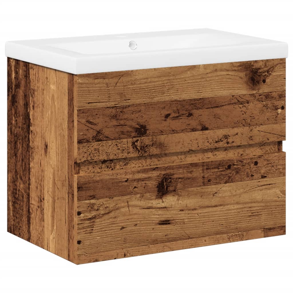 Mobile con Lavabo Integrato Legno Antico