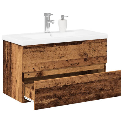 Mobile con Lavabo Integrato Legno Antico