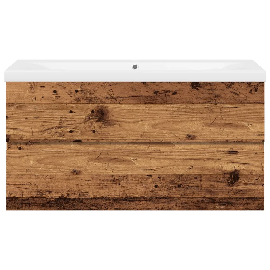 Mobile con Lavabo Integrato Legno Antico