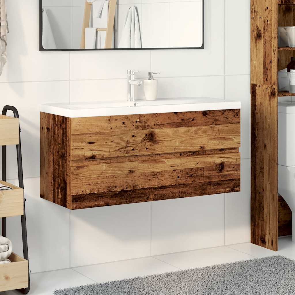 Mobile con Lavabo Integrato Legno Antico