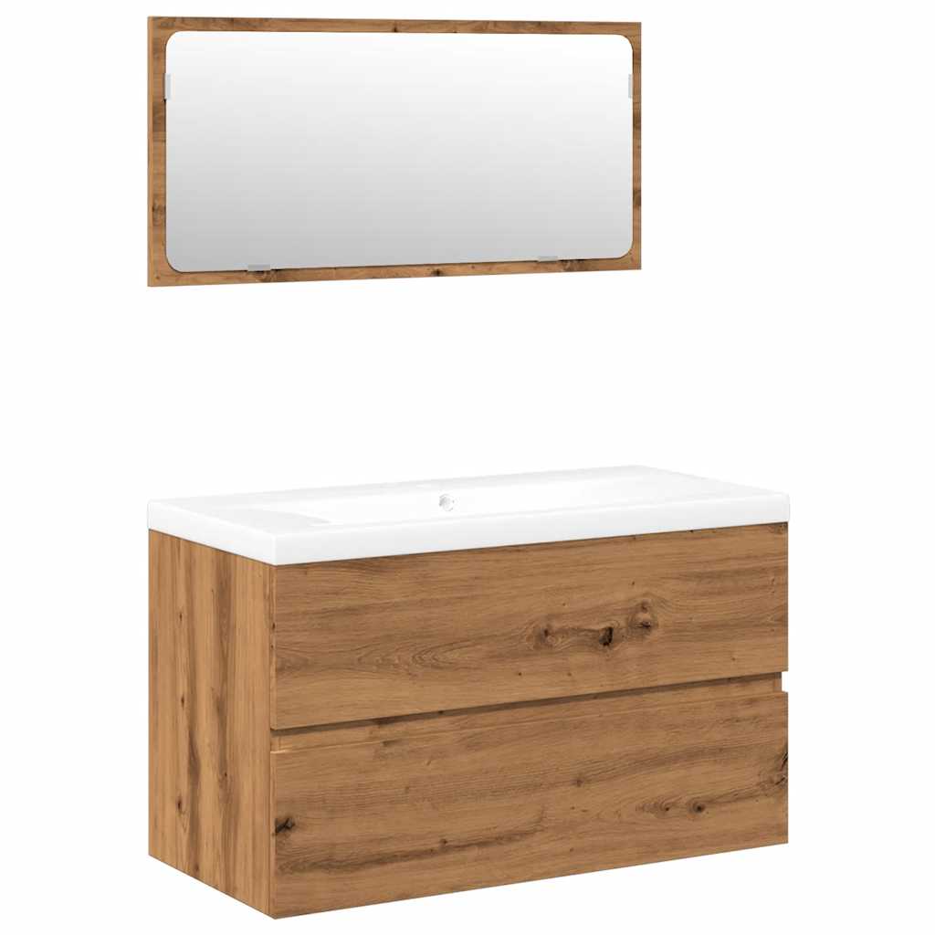Set Mobili da Bagno Rovere Artigianale Legno Multistrato