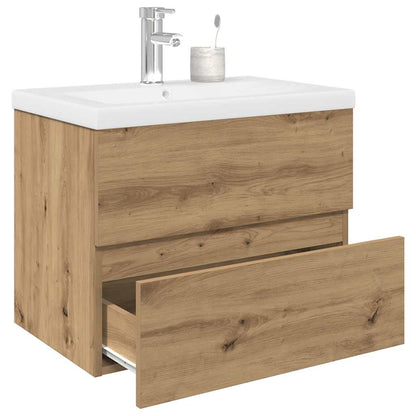 Mobile Bagno con Lavabo Integrato&Rubinetto Rovere Artigianale