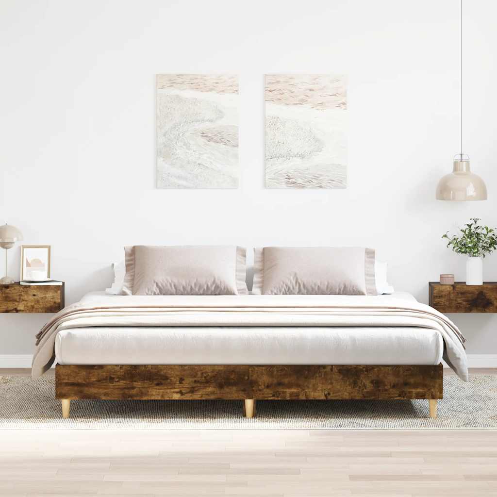 Giroletto senza Materasso Rovere Fumo 160x200 cm in Truciolato