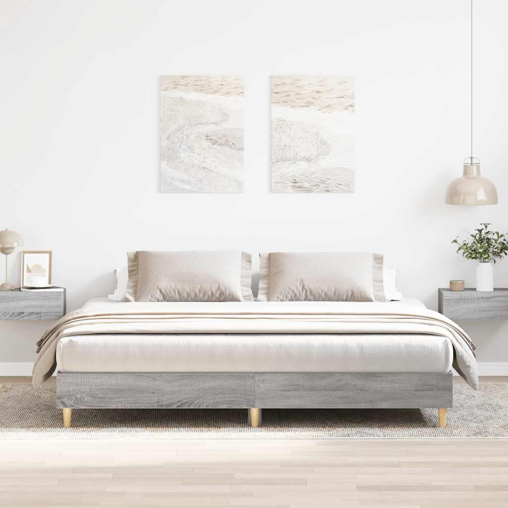 Giroletto senza Materasso Grigio Sonoma 160x200 cm Truciolato