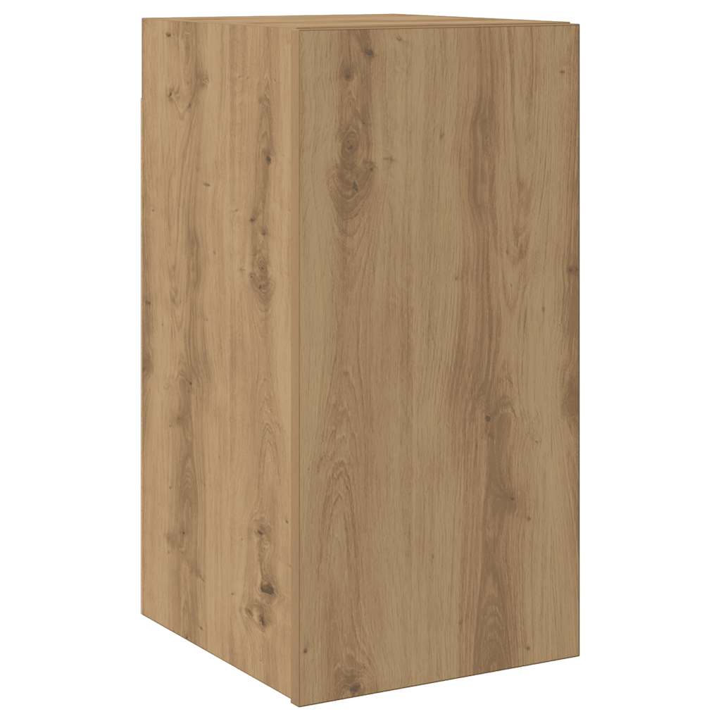 Mobili TV a Parete 7 pz Rovere Artigianale Legno Multistrato