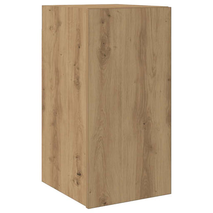 Mobili TV a Parete 4 pz Rovere Artigianale in Legno Multistrato