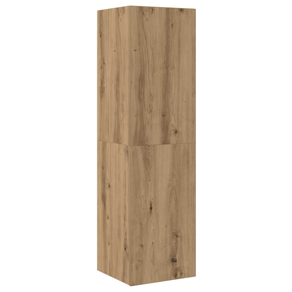 Mobili TV a Parete 3 pz Rovere Artigianale in Legno Multistrato