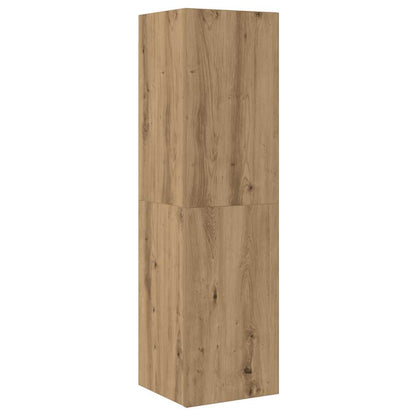 Mobili TV a Parete 3 pz Rovere Artigianale in Legno Multistrato