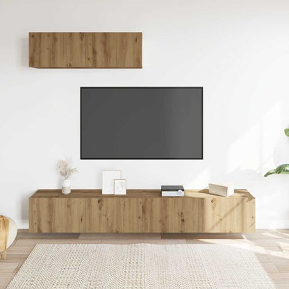 Mobili TV a Parete 3 pz Rovere 100x30x30 cm Truciolato