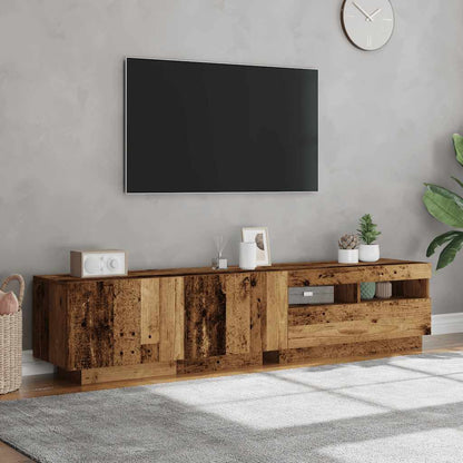 Mobile Porta TV con LED Legno Antico 180x35x40 cm Truciolato