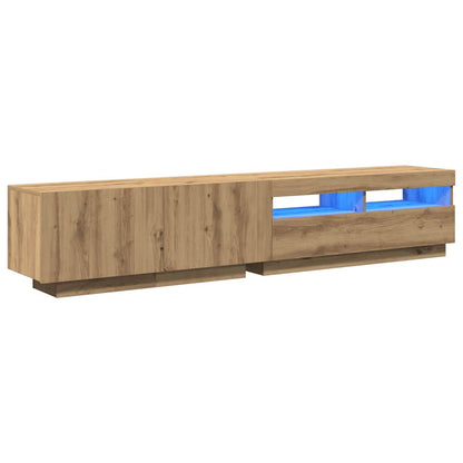 Mobile Porta TV con LED Artigianale 200x35x40 cm Multistrato