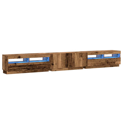 Mobile Porta TV con LED Legno Antico 300x35x40 cm Truciolato