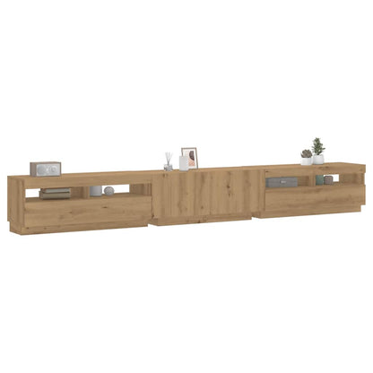 Mobile Porta TV con LED Artigianale 300x35x40 cm Multistrato