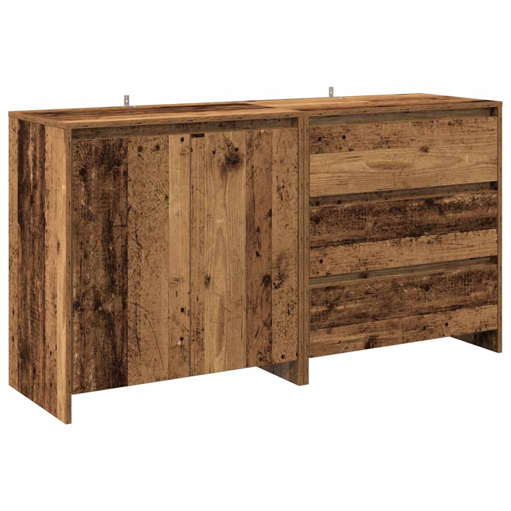 Credenza 2 pz Legno Antico in Legno Multistrato