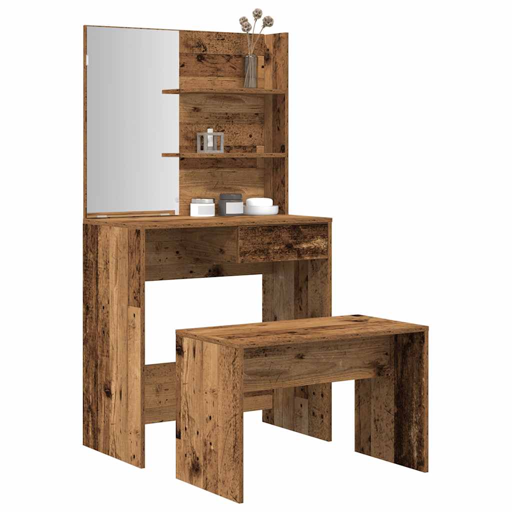 Set Tavolo da Toeletta Legno Antico in Legno Multistrato