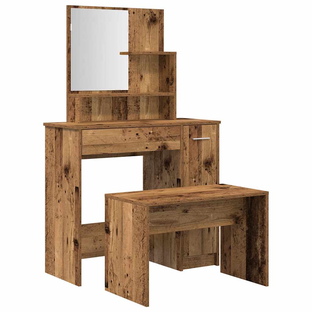 Set Tavolo da Toeletta Legno Antico in Legno Multistrato